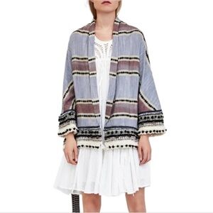 ZARA Striped Belted kimono- size small